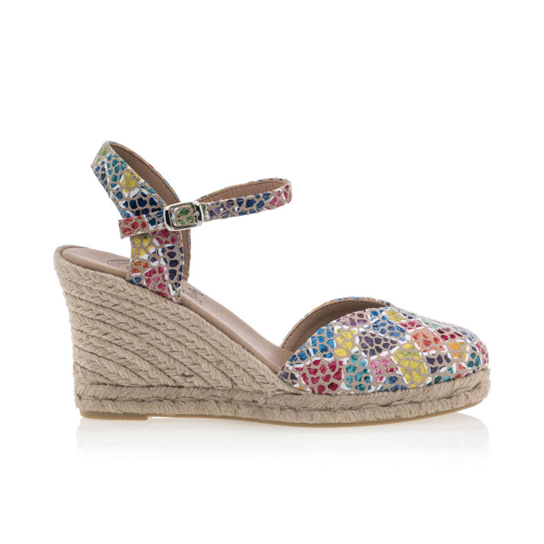 Mehrfarbige Damen-Espadrilles mit Seilsohlen
