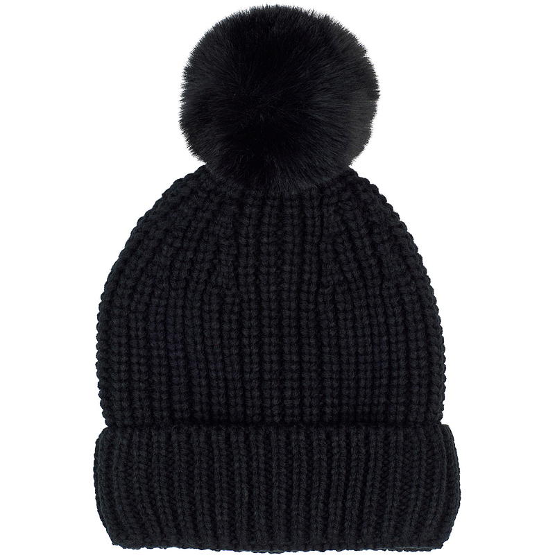 Hue med bamsefor, sort
