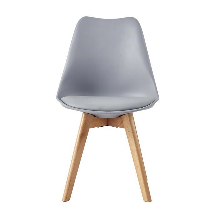 mcc direct Lot de 4 chaises de salle à manger, cuisine, bureau, salon, design coque EVA (gris)