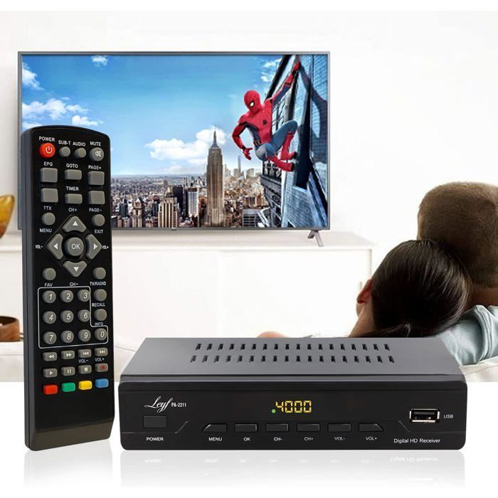 LEYF PA-2211 Digital Terrestrial Television (DTT) Decoder, Full HD 1080p, Free-to-Air Channels, DVB-T2, DTT Tuner