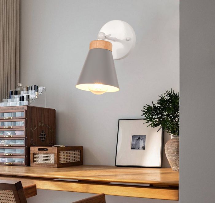 iDEGU 3x Industriële Binnenwandlamp, 12 cm Moderne Vintage Metalen Wandlamp Scandinavische Stijl Verstelbare Lichtarmatuur