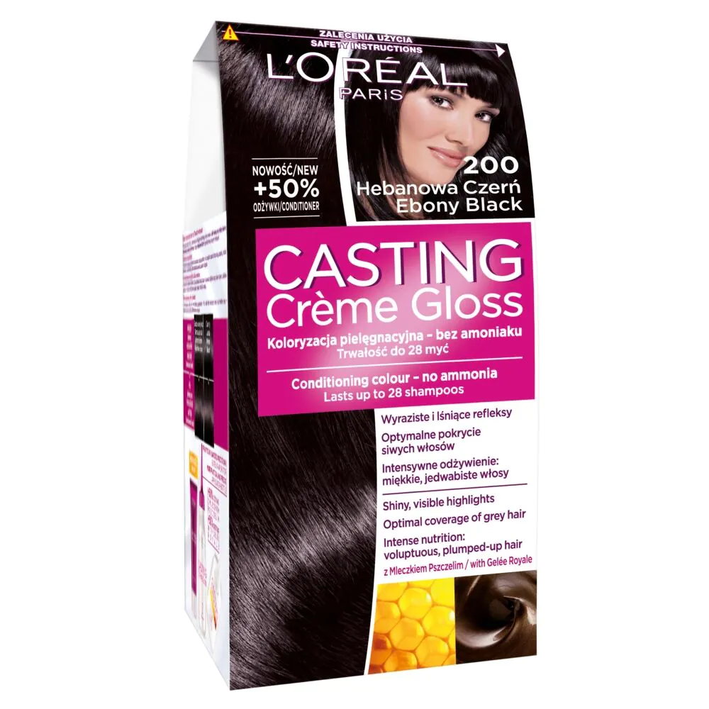 Casting Creme Gloss Farba do włosów 200 Hebanowa Czerń