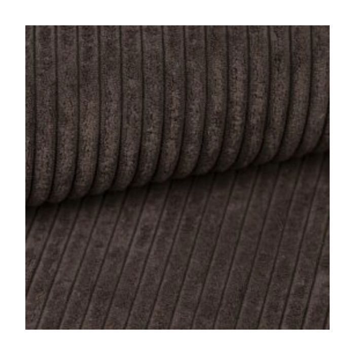 Canapé d'angle Panoramique PIANO U - 7 places - Canape Convertible avec Coffre - Tissu Velours Cotelé - Brun