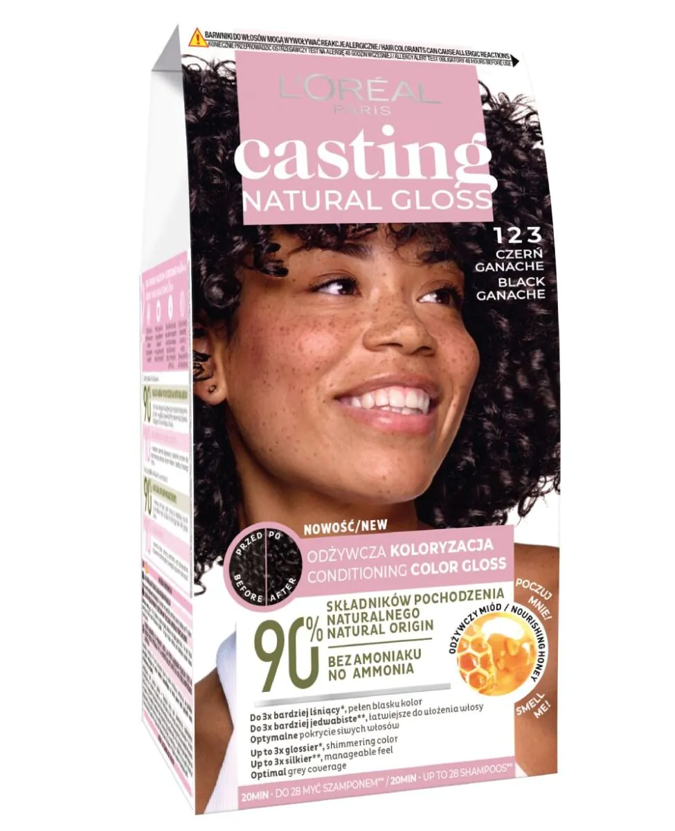 Casting Natural Gloss Farba do włosów, 123 Czerń Ganache