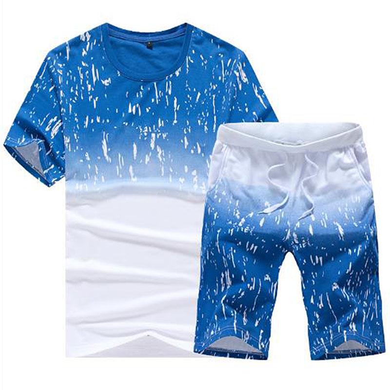 new T shirt sets summer tracksuit men casual tshirt large size round neck short sleeved T shirt men sets two piece