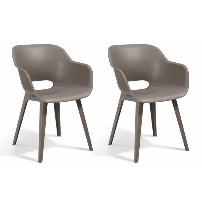 Sillas de exterior Akola - Keter - Juego de 2 - Resina - Capuchino - Resistentes y ligeras