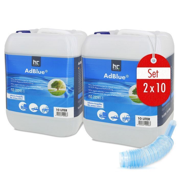 Höfer Chemie AdBlue 2 x 10L (20 L) con boquilla: solución de urea para coches diésel como BMW y VW.
