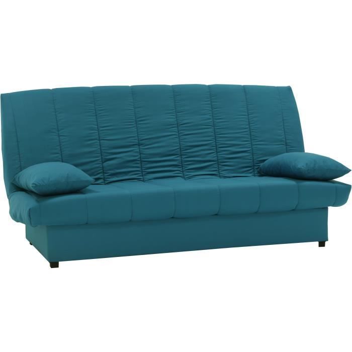 3-seater click-clack sofa bed - Duck blue - W 190 x D 92 cm - MILA