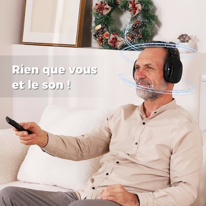 Wireless headphones - PERFUMER'S LAMP - TV RF model - Charging station & RF transmitter - Bluetooth 5.3 - 10–15 hour battery life