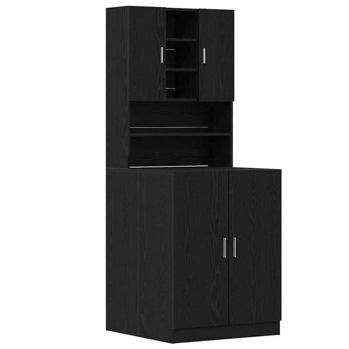 Meuble de rangement pour buanderie - vidaXL - Chêne noir - 70.5x71.5x181.5 cm - Bois d'ingénierie - Autonome