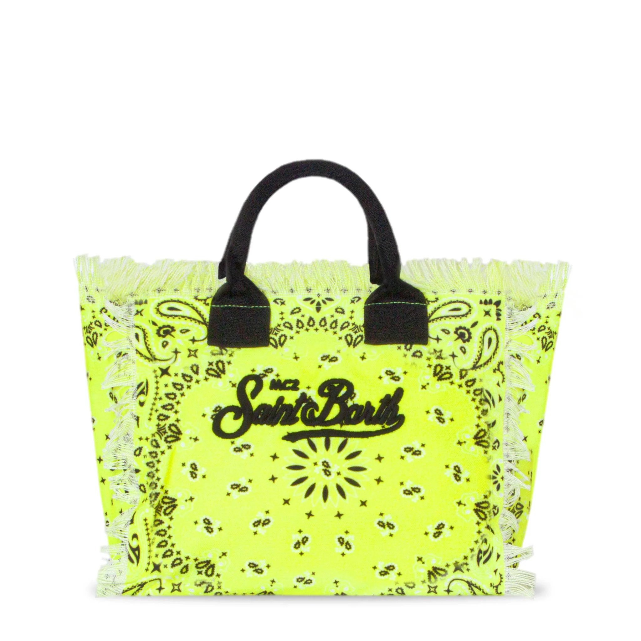 Colette katoenen canvas tas met neongele bandana-print.