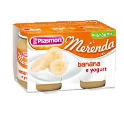 Iogurte Plasmon sabor banana homogeneizado, 120 g x 2 unidades, para bebês.