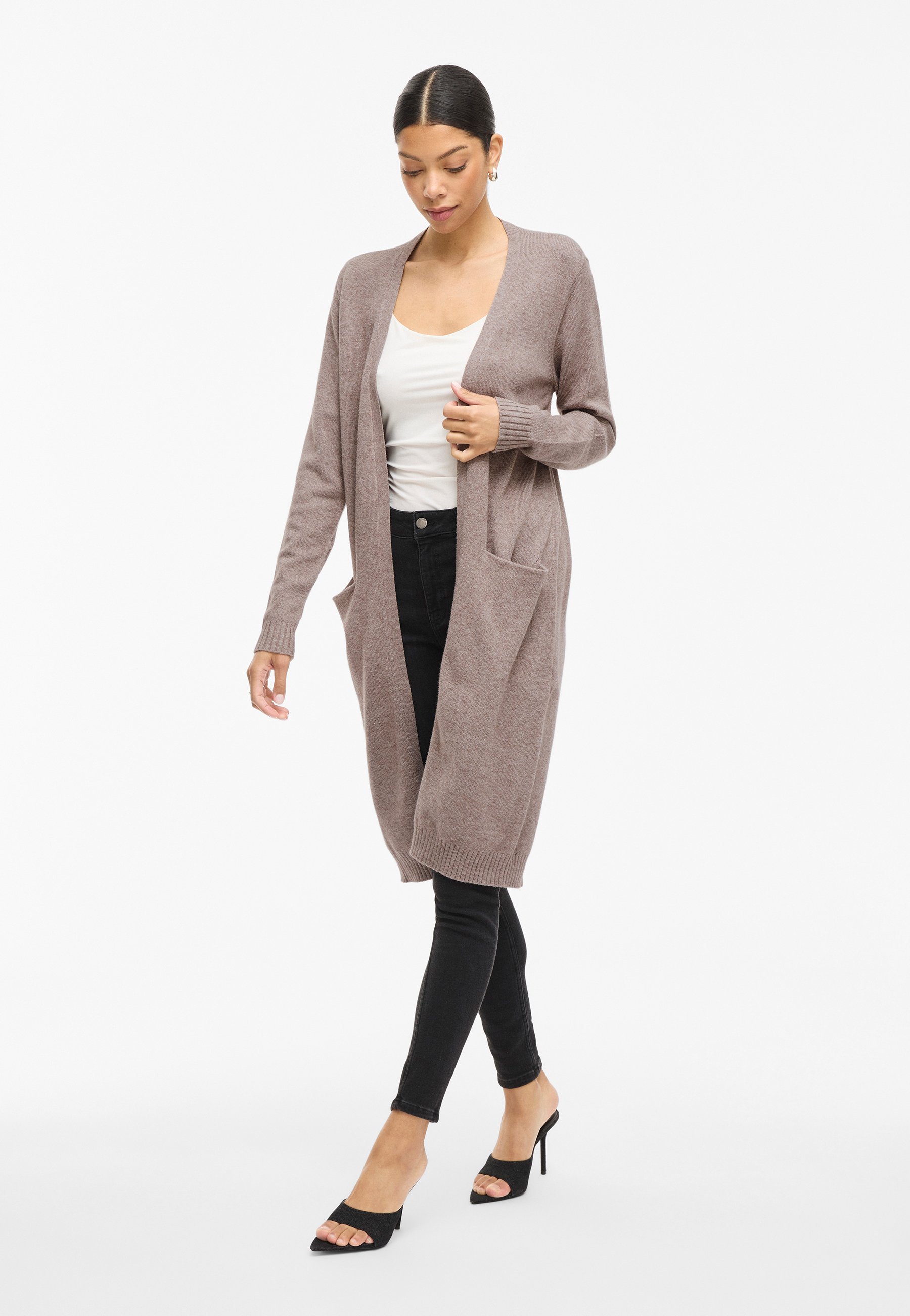 CARDIGAN LUNGO VILA VIRIL - Cardigan - marrone