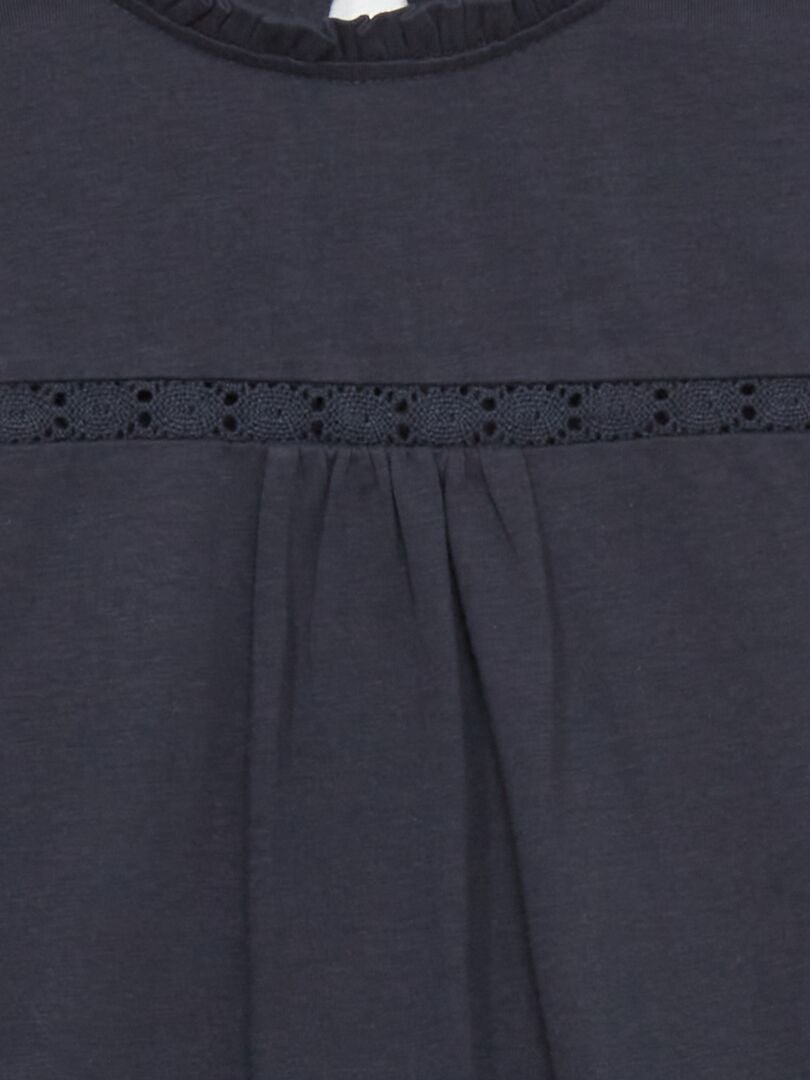 Camiseta con mangas de encaje - azul