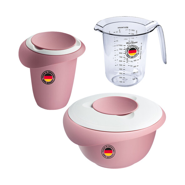 Conjunto de 3 peças com encosto, rosa.