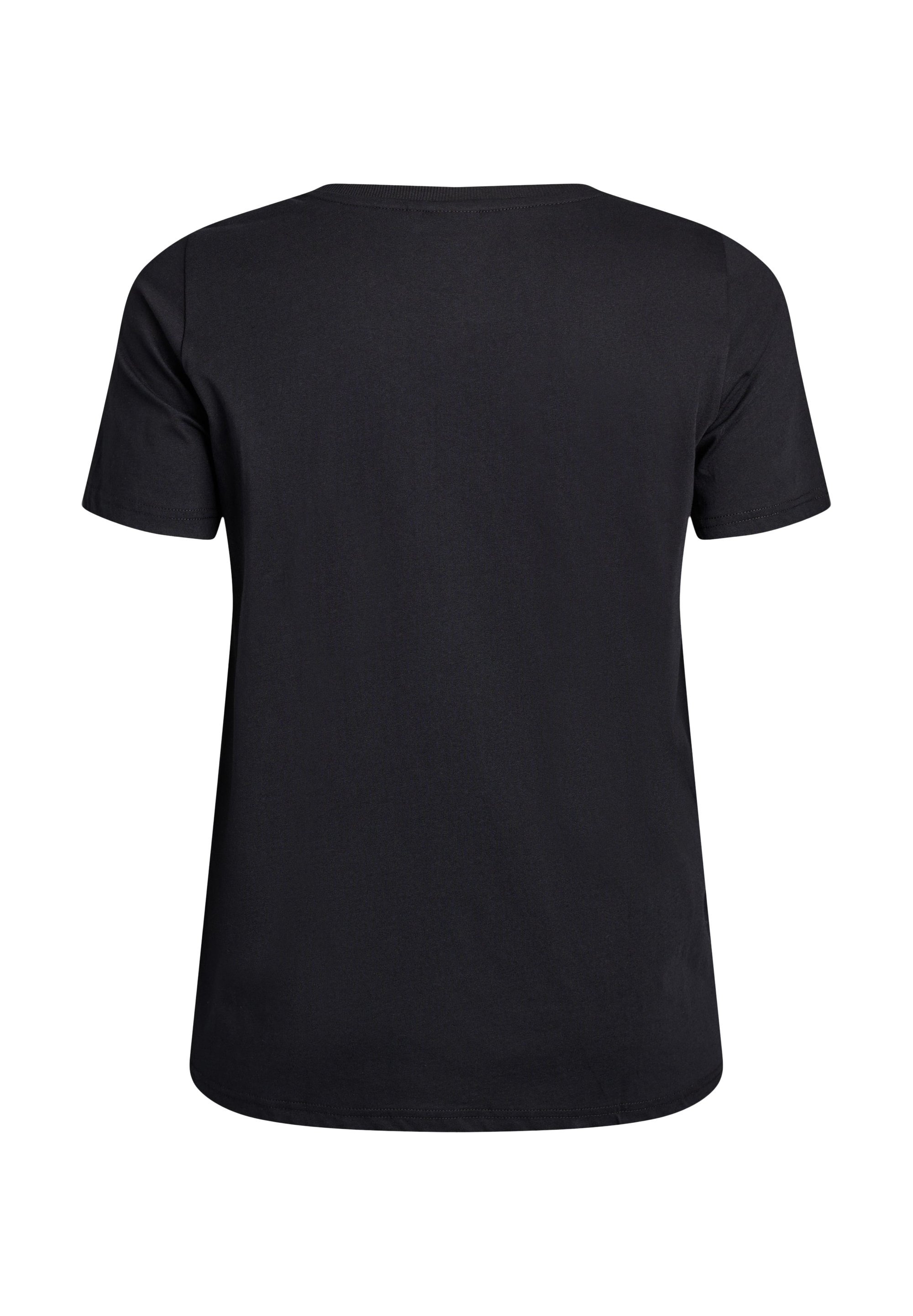 Zizzi WEIHNACHTS - T-shirt met print - zwart met sneeuwpop