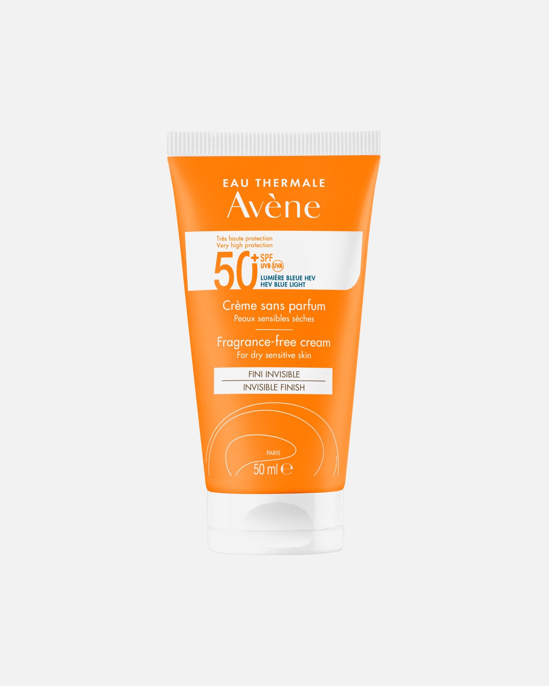 Avène Solaire krema za sunčanje, bez mirisa, nevidljivi završetak, SPF 50+ - 50 ml