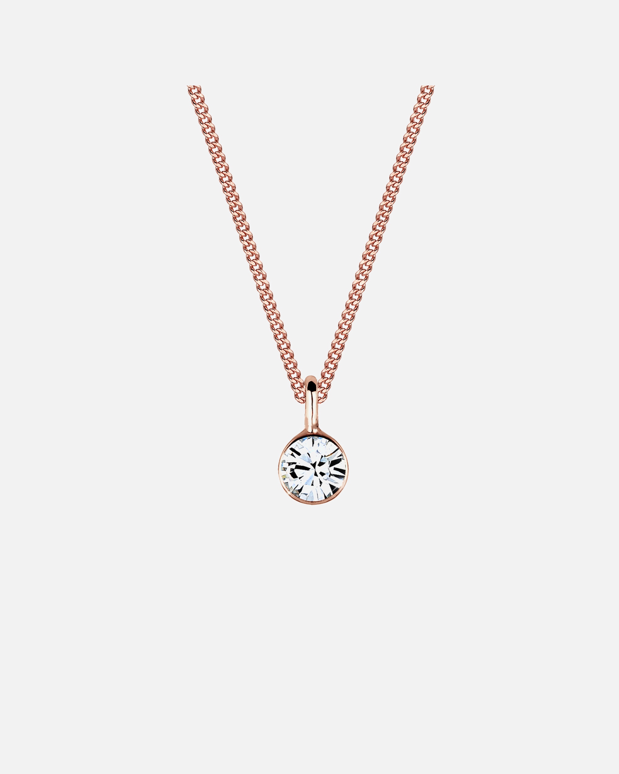 Elli Femmes Basique Pendentif Solitaire avec Cristal en Argent Sterling 925 Plaqué Or Rose