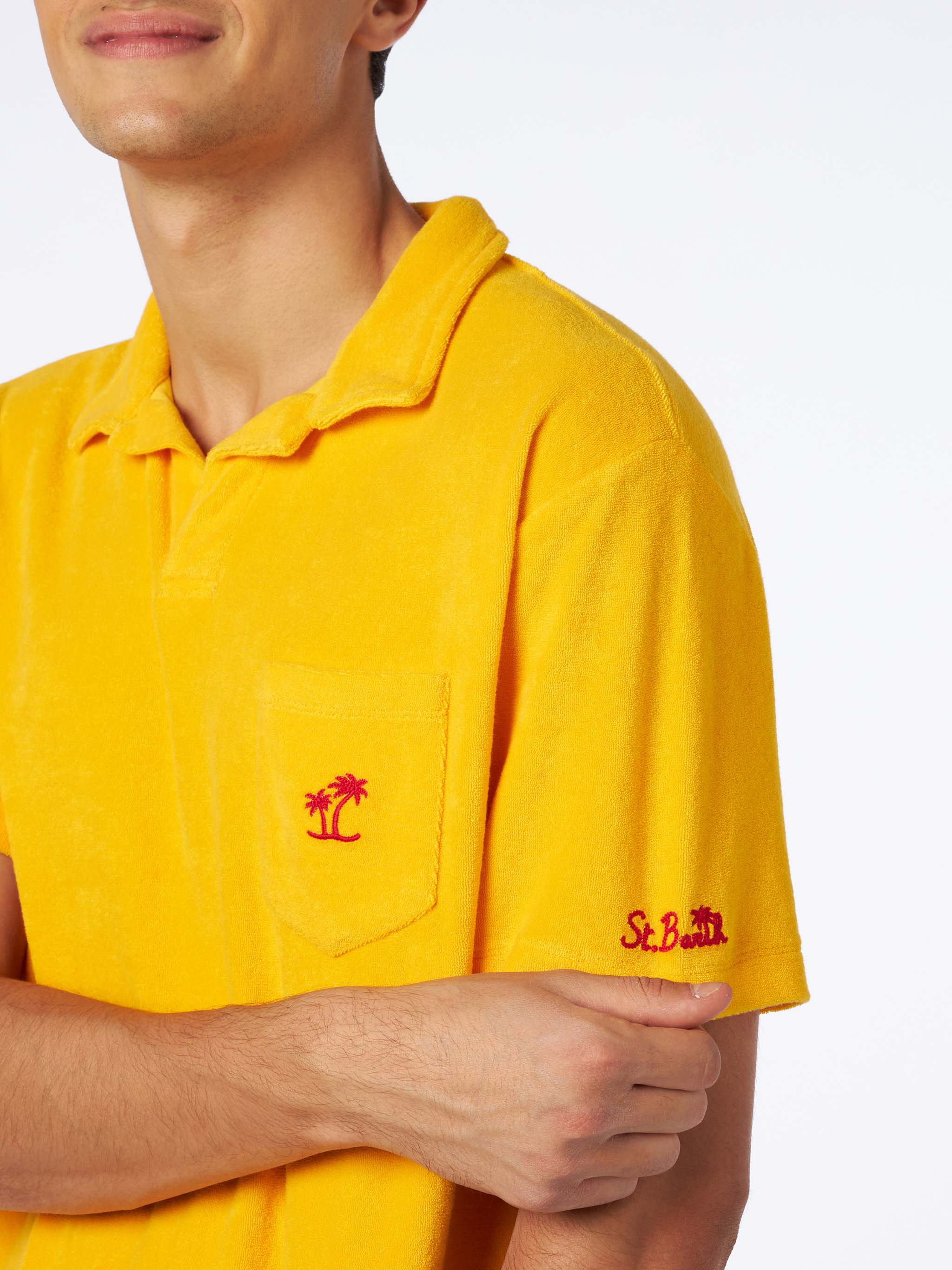 Geel badstof poloshirt voor heren