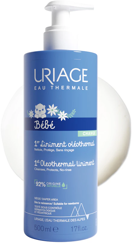 Uriage Bébé 1st Oleothermal Liniment milde reinigingscrème voor kinderen voor de verzorging van het luiergebied