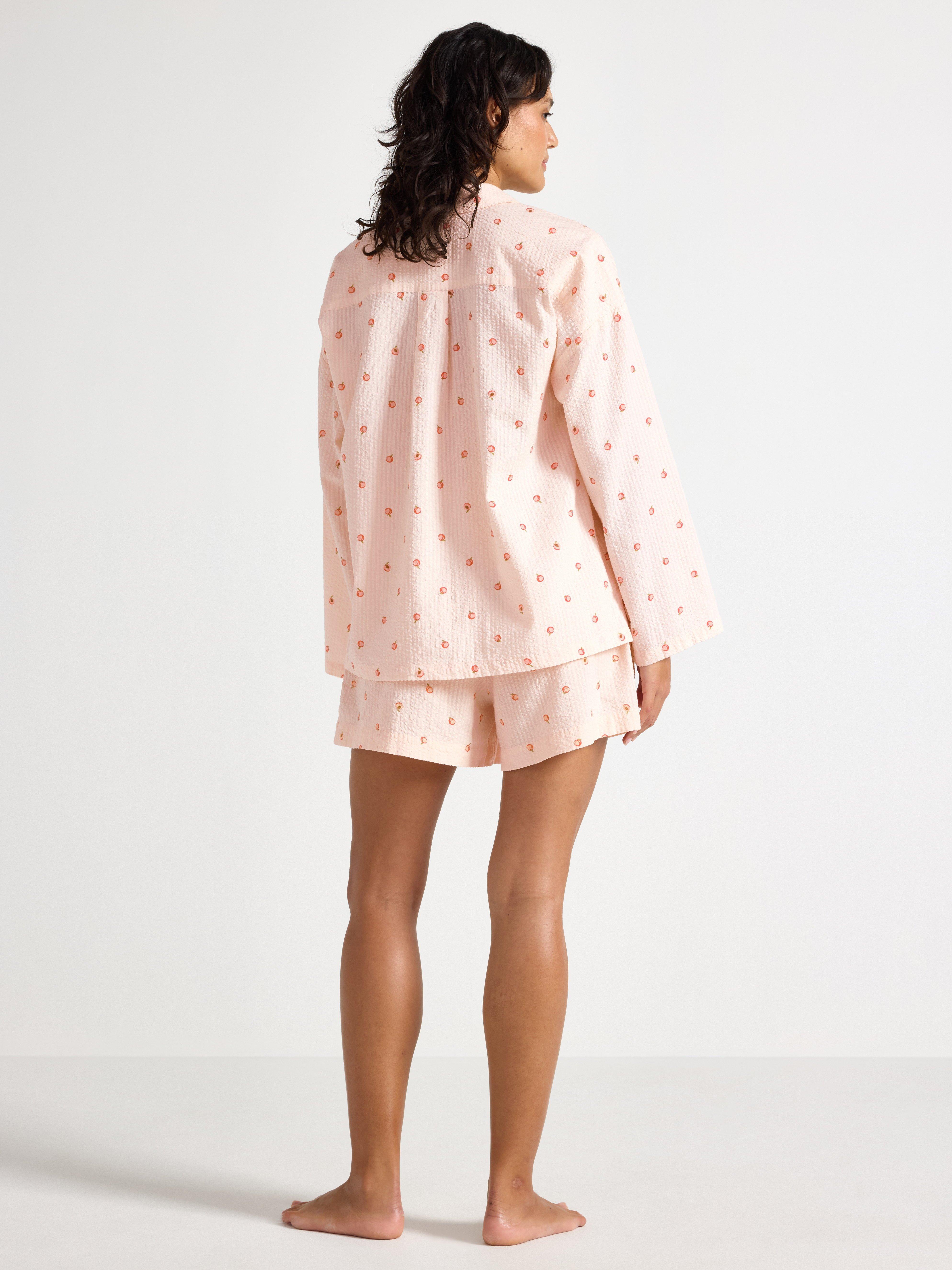 Pyjamasshorts i beek wave-farget lilla