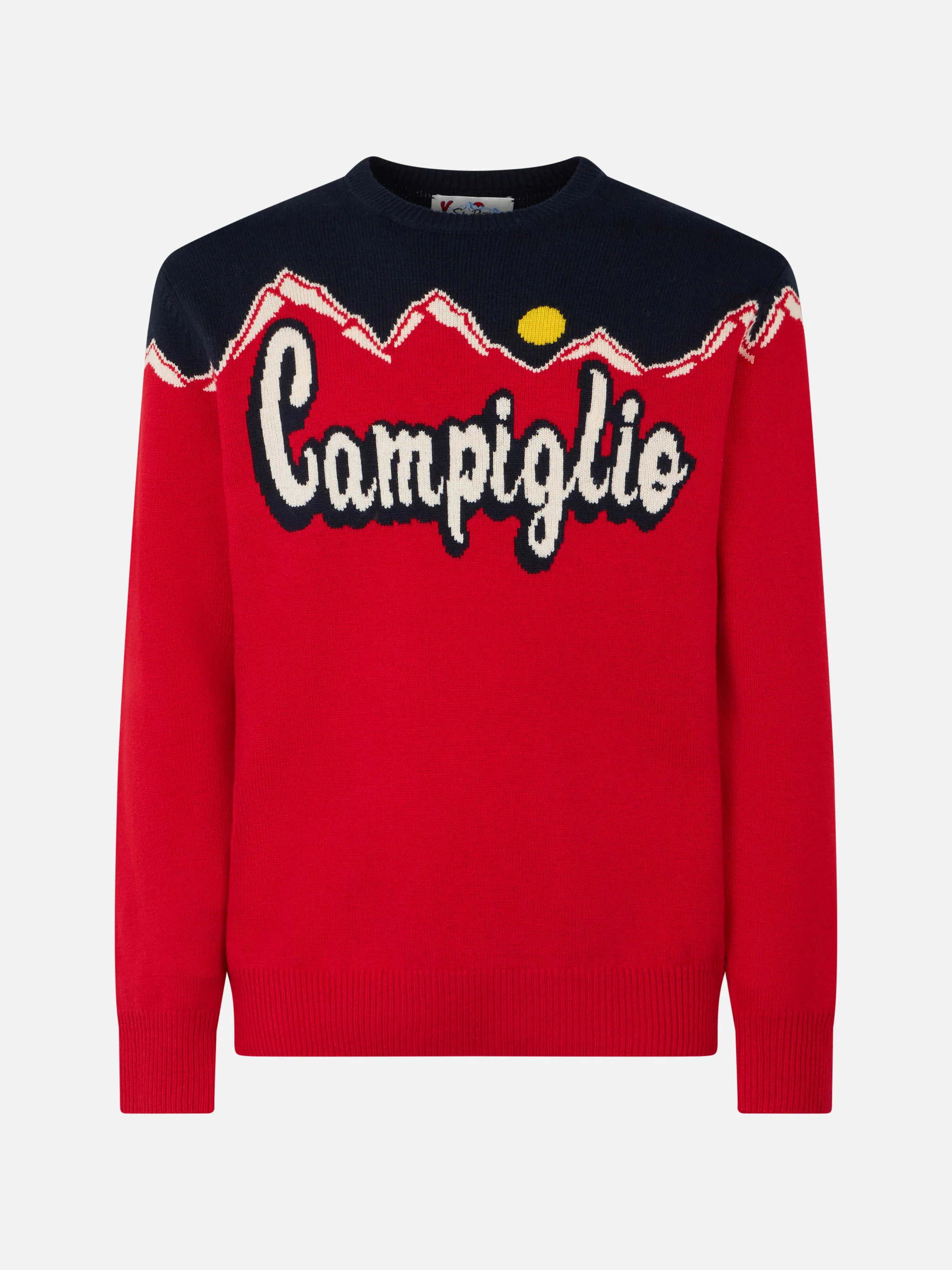 Maglione da uomo girocollo con stampa jacquard Campiglio