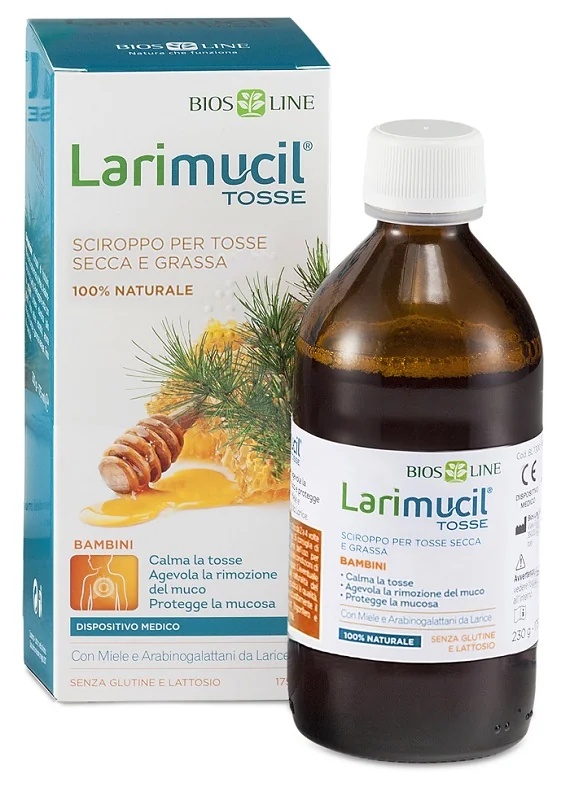BIOS LINE Larimucil hoestsiroop voor kinderen 175 ml voor droge en slijmerige hoest