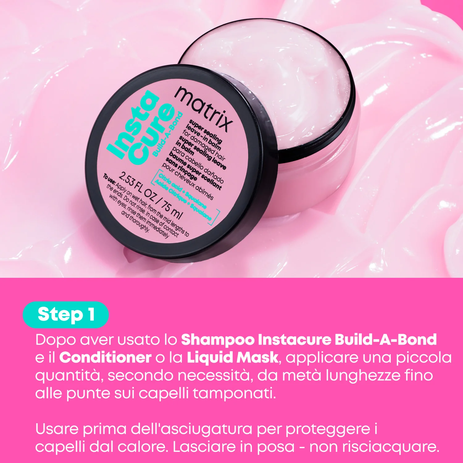 Total Results Instacure Build-A-Bond Super Sealing Leave-in Balm - Gel Capelli, Crema Capelli Styling & Finish