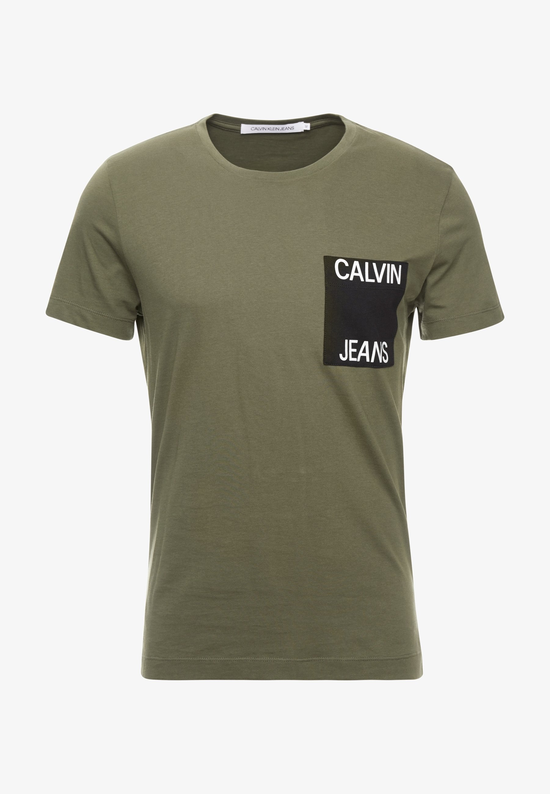 Calvin Klein Jeans Print T-skjorte - mørkegrønn