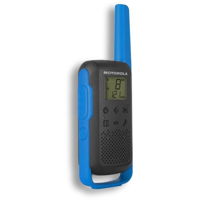 Talkie Walkie Radios MOTOROLA T62 PMR446 - Sans licence - Couplage simplifié - Bleu