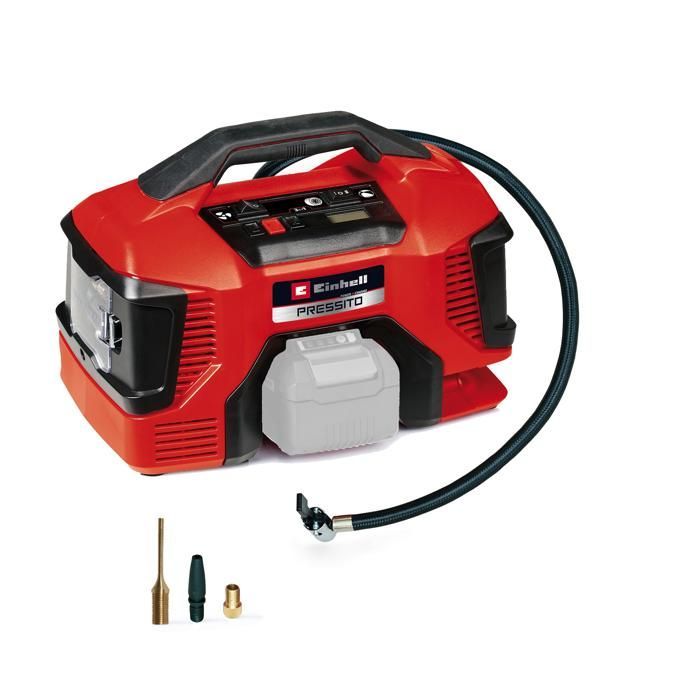 Einhell PRESSITO 18/21 Power X-Change draadloze compressor (18V, automatische uitschakeling). Geleverd zonder accu of oplader.