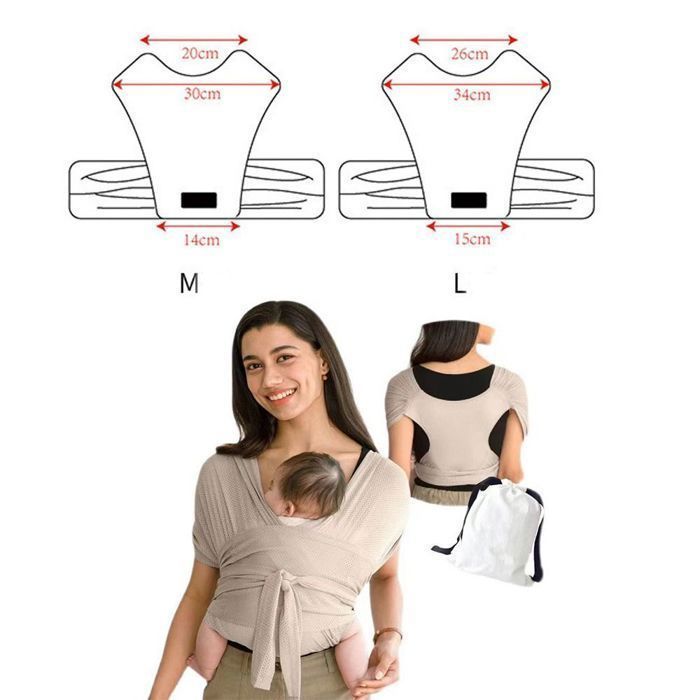 Écharpe porte-bébé universelle réglable 1 pièce en maille respirante - Marron M