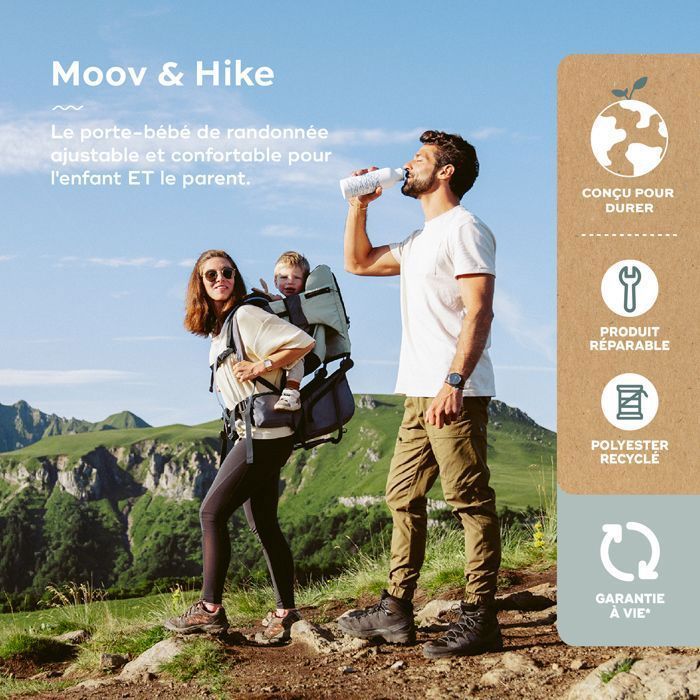 Marsupio Babymoov Moov & Hike - Ultra comfort - Sistemi brevettati, verde