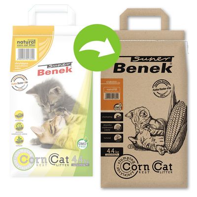 Super Benek Corn Katzenstreu, natürliche Klumpstreu