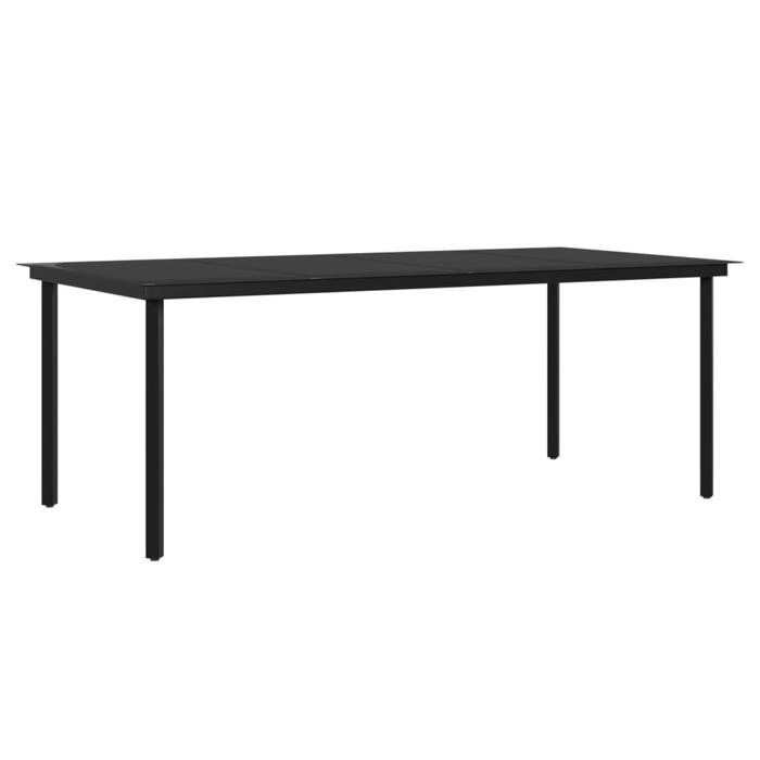Conjunto de comedor de jardín - vidaXL - 9 piezas - Marrón/negro - Resina tejida - Acero con recubrimiento en polvo - Cristal