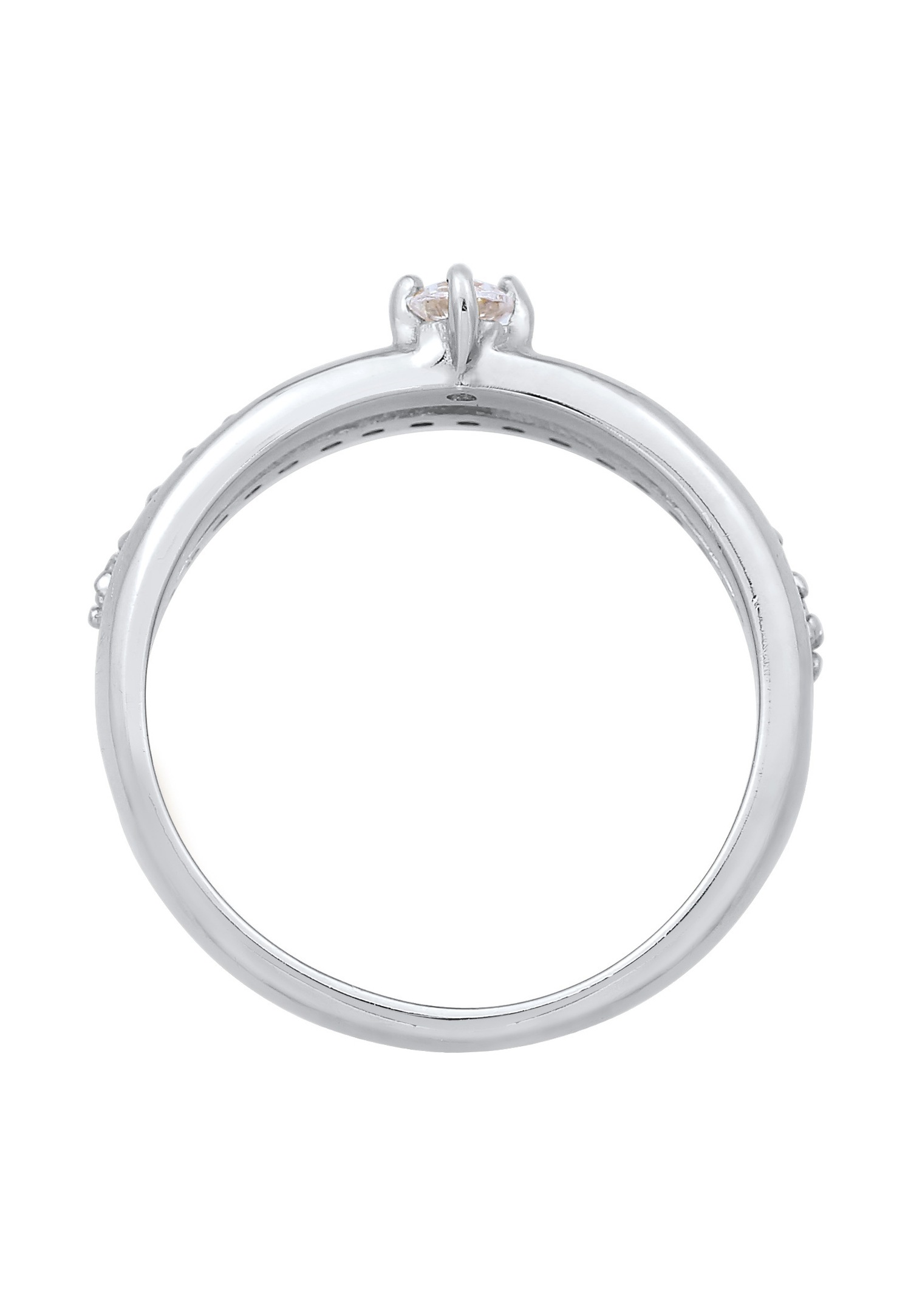 Elli Femmes Bague de fiançailles Solitaire Étincelant avec Cristaux de Zirconium en Argent Sterling 925