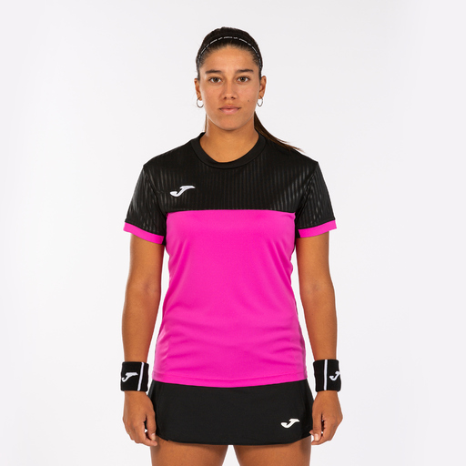  Camiseta Manga Corta Joma Montreal Rosa Flúor Negro