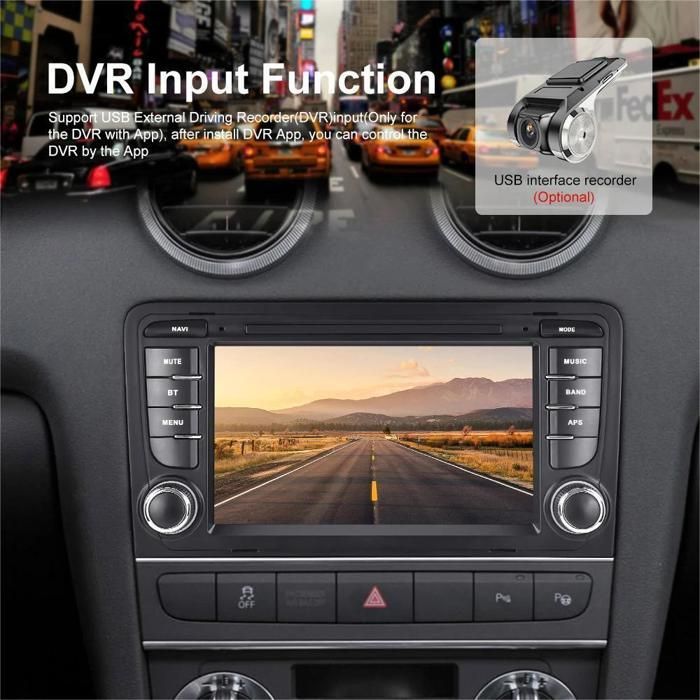 Autoradio da 7 pollici compatibile con CarPlay, Android Auto, Bluetooth/Wi-Fi/FM e navigazione GPS.