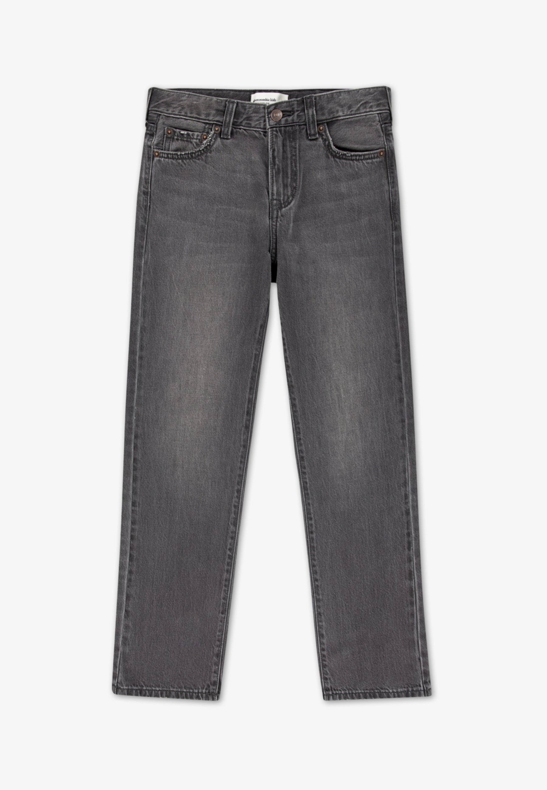 Abercrombie & Fitch LOOSE FIT - Rechte jeans - donkergrijs