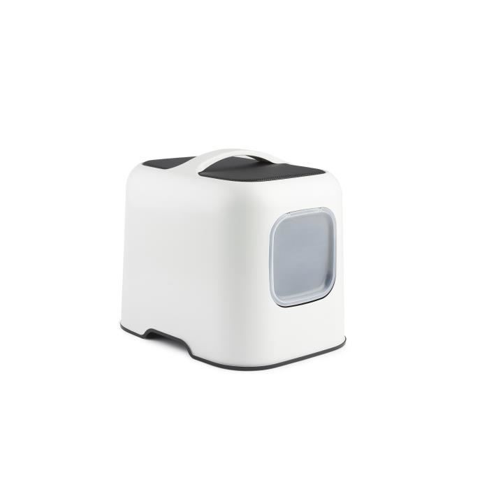 ROTHO - Cat litter box 51 x 39 x 40 cm - Litter tray - Mistletoe White