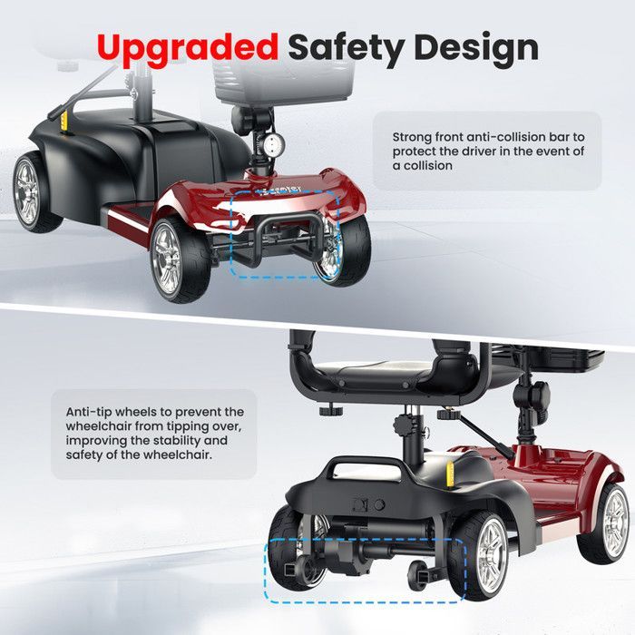 X02 Electric Scooter - 4 Wheels - 25 km Range - 3 Speeds - Headlight and Horn Included - 136 kg - Swivel Seat