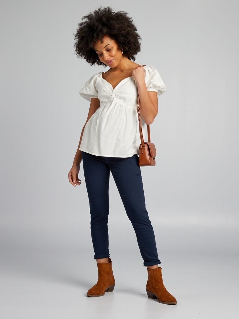 Blusa de maternidad de lino - BLANCA