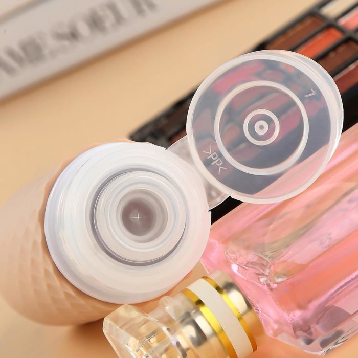 Garrafas de viagem - TWINBIRD - Silicone - À prova de vazamentos - Livre de BPA - 90 ml - Damasco