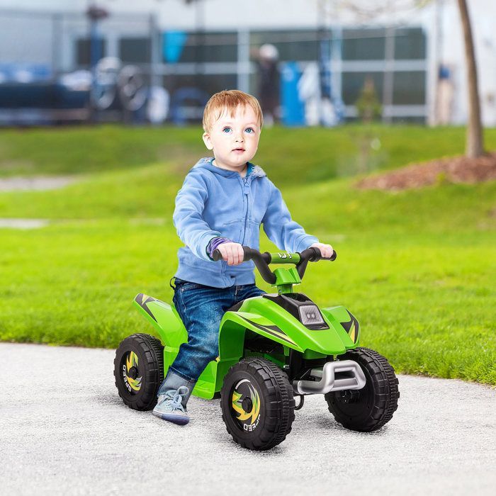 Electric quad bike for children - HOMCOM - 6V battery-powered vehicle with forward and reverse gears, suitable for ages 18-36 months - PP - 72x40x45.5cm - green