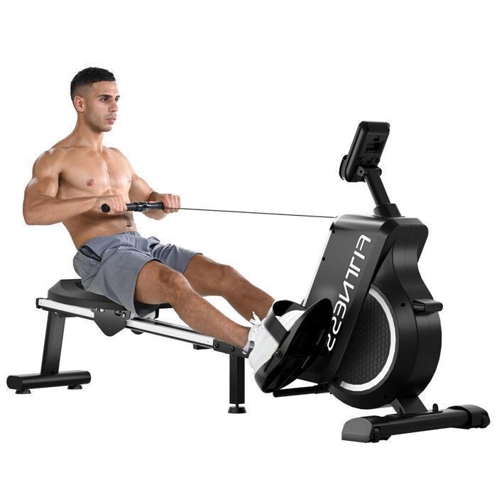 Máquina de remo magnética para interiores, 16 niveles de resistencia, con pantalla LCD, carga máxima 120 kg.