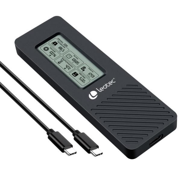 Gabinete externo para disco rígido - Avançado - SSD M.2 NVMe - USB-C 3.2 - 10 Gbps - Preto