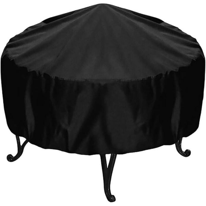 Housse de protection pour brasero rond noir étanche Oxford couverture pour brasero extérieur barbecue anti-poussière (diamètre 7