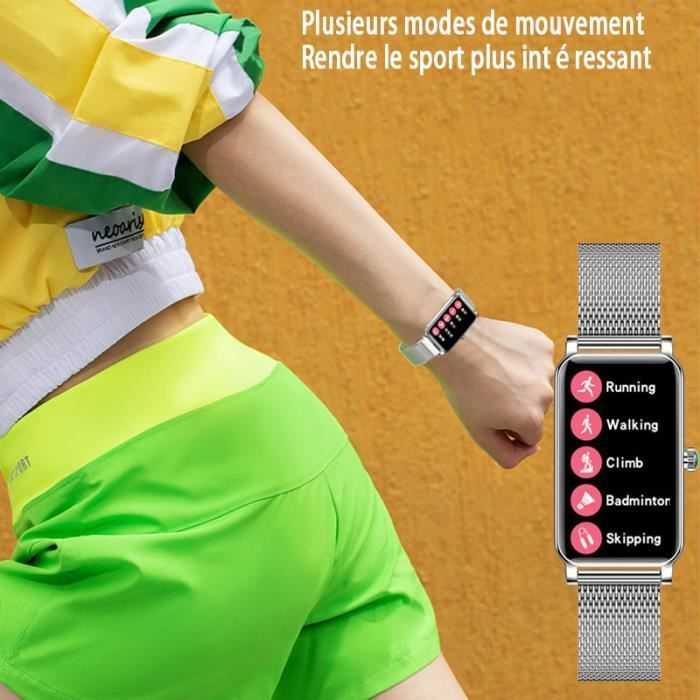 Montre Connectée Femme avec Appel Bluetooth IP68 Fonction Féminine période menstruelle SpO2 Fréquence Cardiaque pour Android iOS