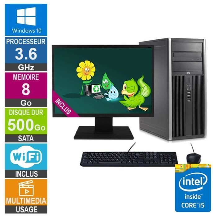 PC HP Elite 8300 CMT i5-3470 3.60GHz 8GB/500GB Wifi W10 + Schermo da 24