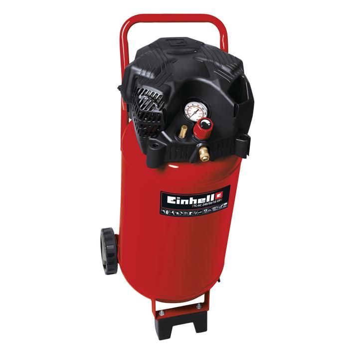 Einhell TH-AC 240/50/10 OF Κάθετος Συμπιεστής (1500 W, Δεξαμενή 50 L, Πόδια Απόσβεσης Κραδασμών)